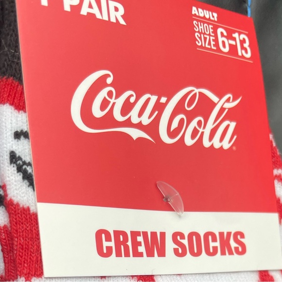 NWT Mens Coca Cola Crew Socks shoe sz 6-13 - Picture 2 of 2